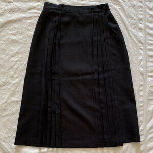Women's Vintage Pleated Skirt by Fersten - Black - Size 8 - Made in Canada